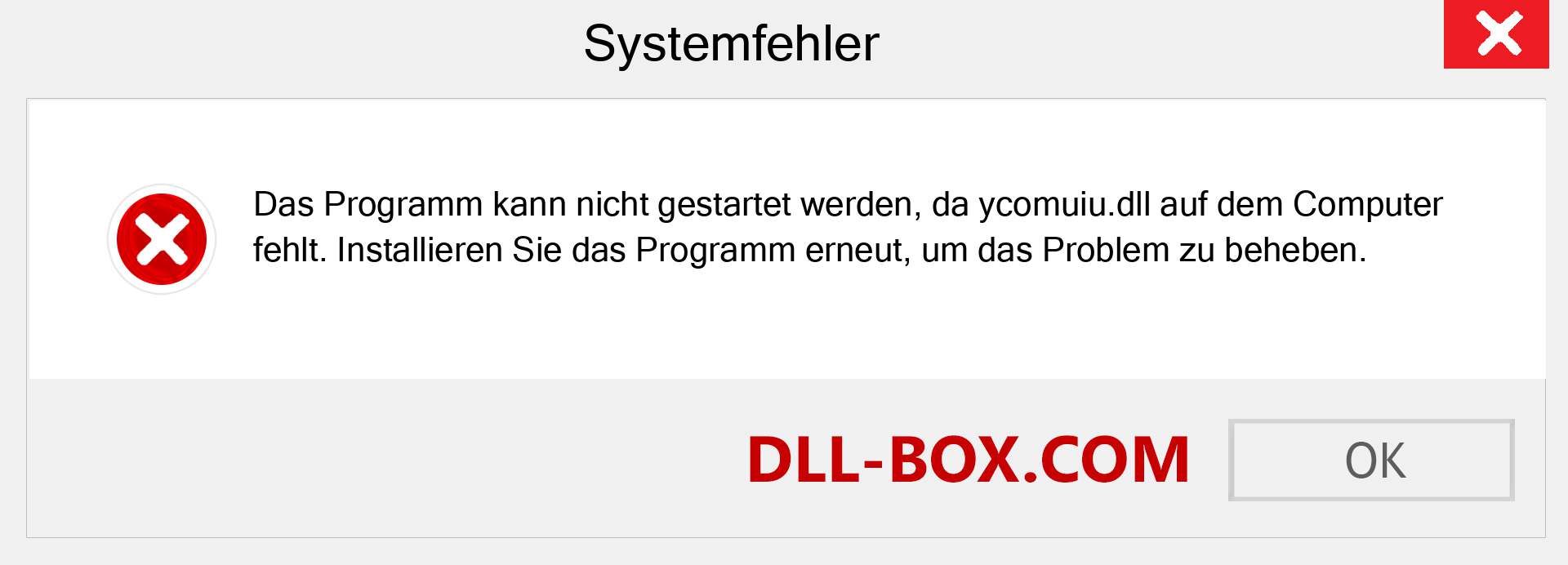 ycomuiu.dll-Datei fehlt?. Download für Windows 7, 8, 10 - Fix ycomuiu dll Missing Error unter Windows, Fotos, Bildern